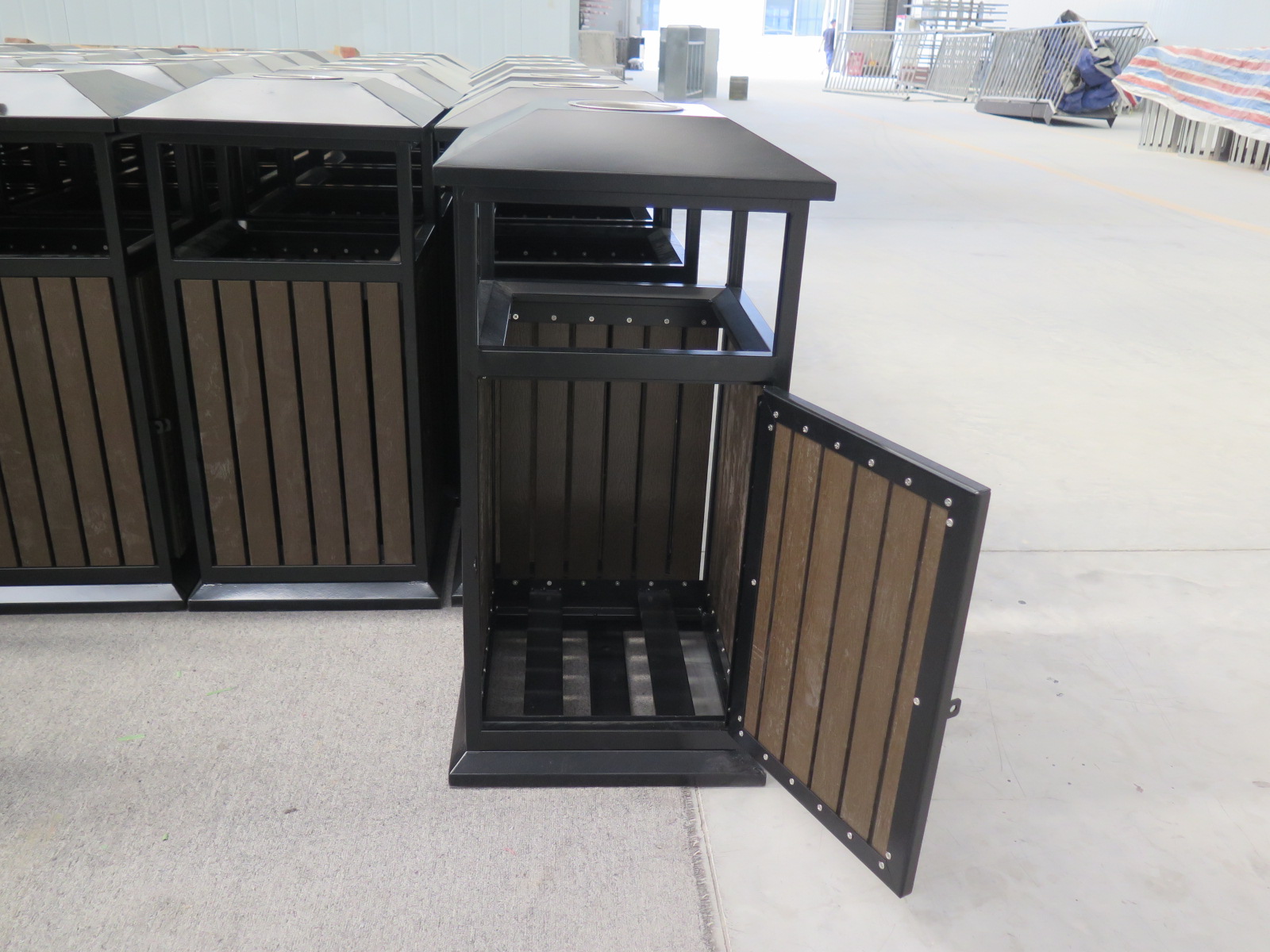 outdoor trash can