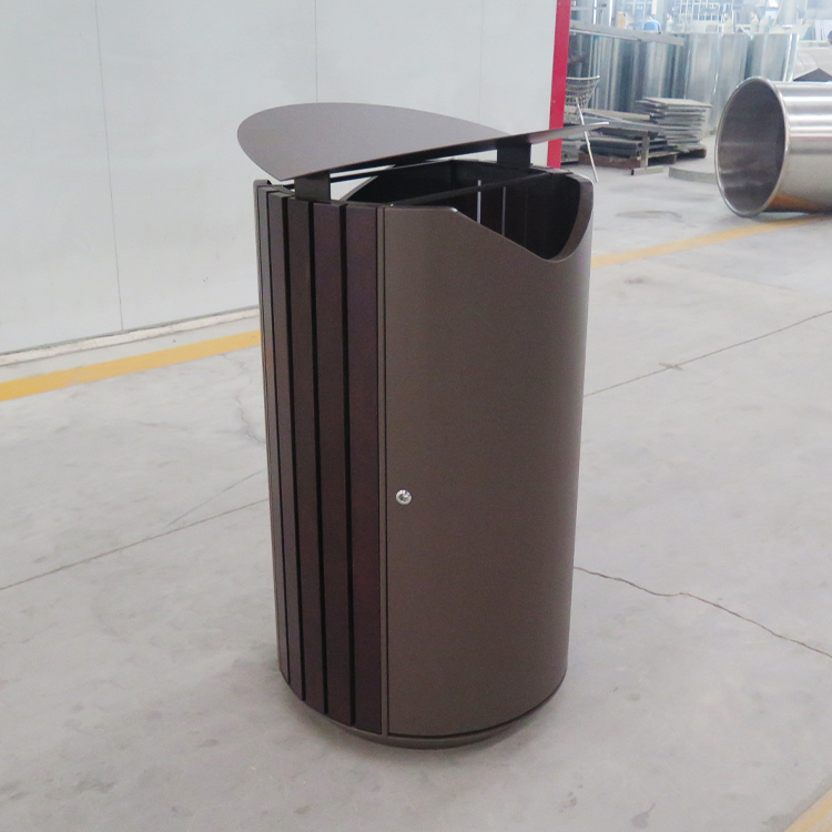 outdoor trash can