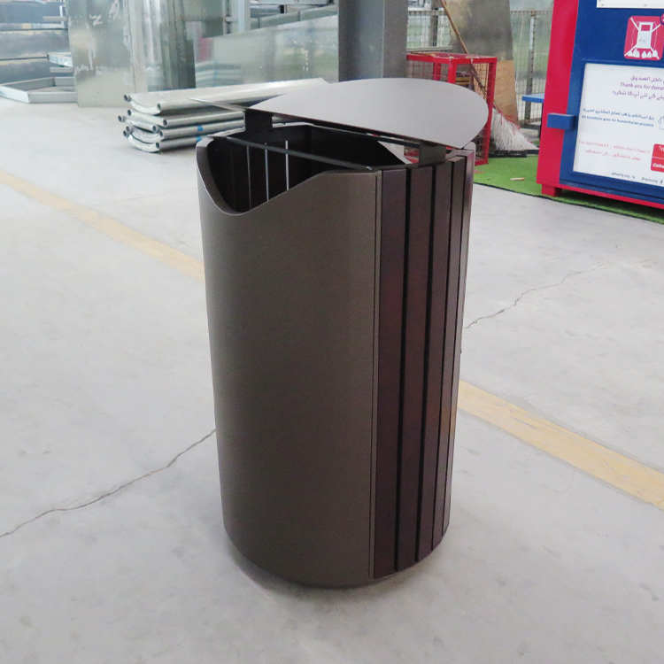 outdoor trash can