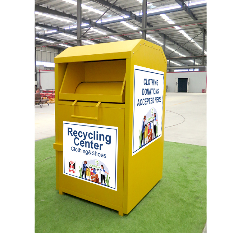 Large Capacity Charity Metal Clothing Donation Bin Factory Wholesale