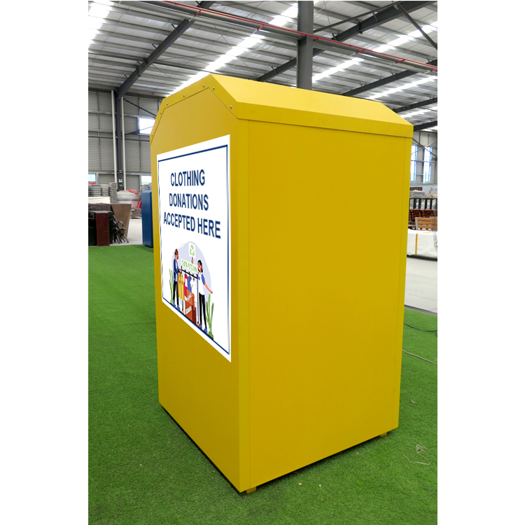 Large Capacity Charity Metal Clothing Donation Bin Factory Wholesale