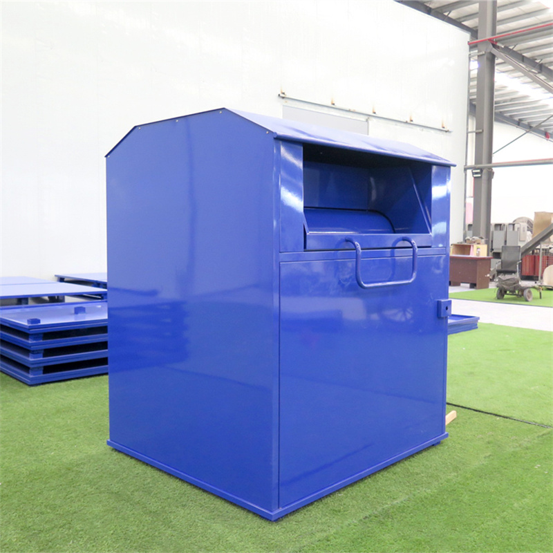 Factory Custom Large Outdoor Metal Clothing Donated Bin For Charity 7