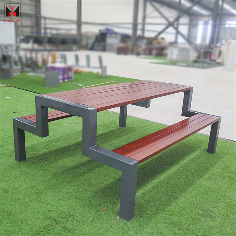 Wholesale Street Furniture Modern Design Commercial Wood Park Picnic Table 3