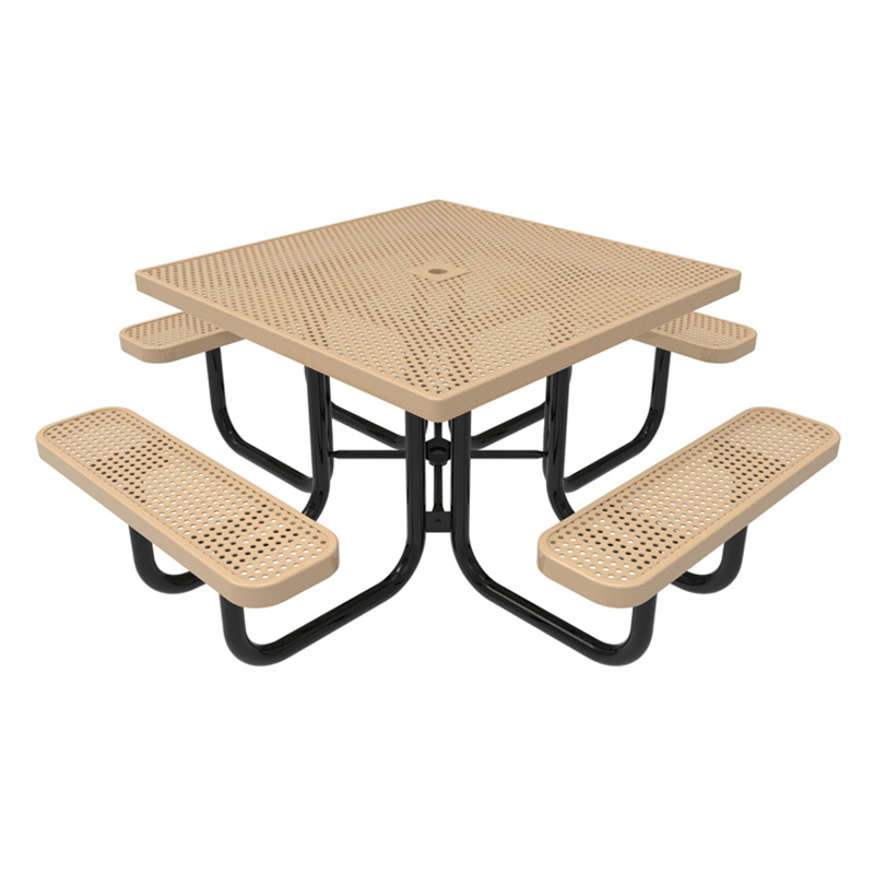 4ft Ada Expanded Metal Square Picnic Table For Park 2
