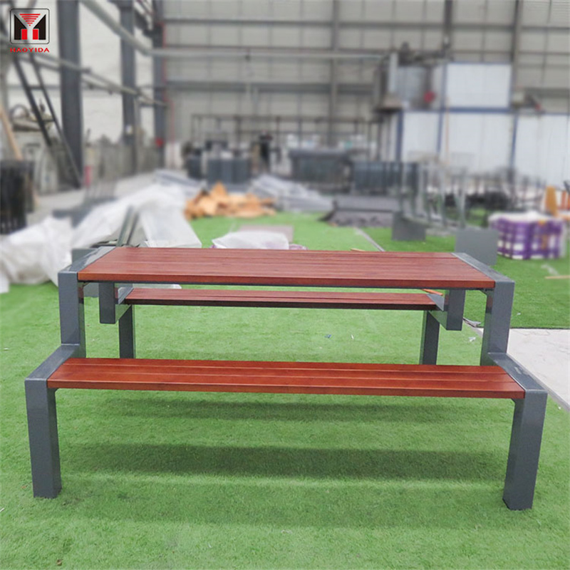 Wholesale Street Furniture Modern Design Commercial Wood Park Picnic Table 2