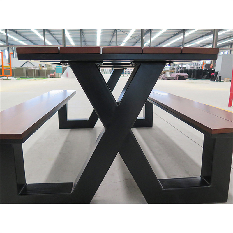 Factory Wholesale Patio Garden Rectangular Outdoor Modern Picnic Table With Bench 2