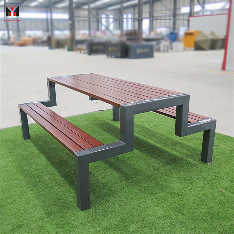 Wholesale Street Furniture Modern Design Commercial Wood Park Picnic Table 1