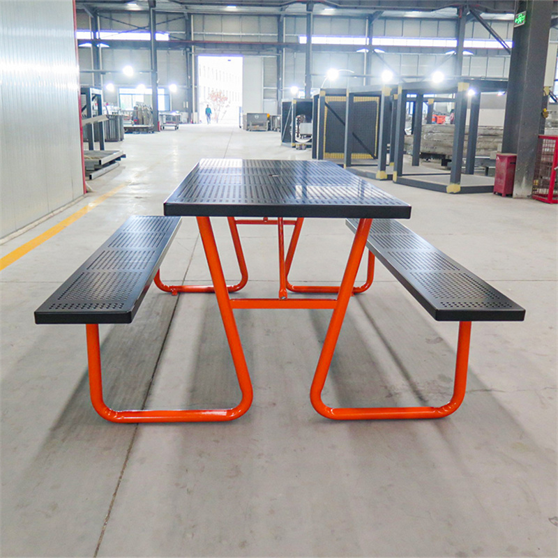 Haoyida 6' Rectangular Outdoor Park Steel Commercial Picnic Table 