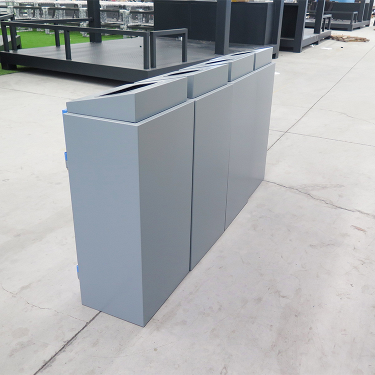 Stainless Steel Classify Garbage Recycle Bin 4 Compartment Manufacturer 1